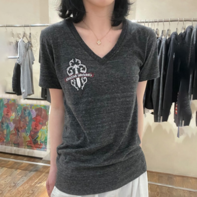 chrome hearts dagger vine graphic v neck short sleeve t-shirt